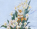 CALLA LILLIES & CAT(Калы и кот), буква C, из серии Английская азбука, ABCFROLOV